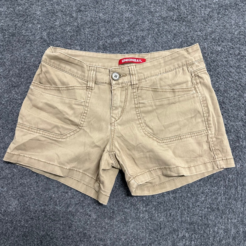 Unionbay Shorts Womens Size 3 Tan Khaki Cargo Utility Casual Cotton Blend Summer